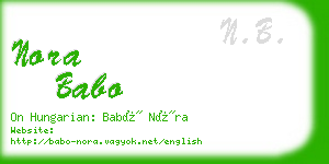 nora babo business card